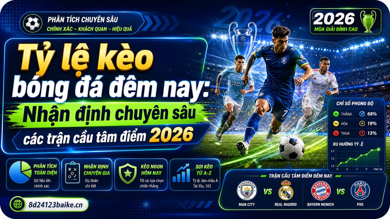 Tỷ lệ kèo bóng đá đêm nay: Nhận định chuyên sâu các trận cầu tâm điểm 2026